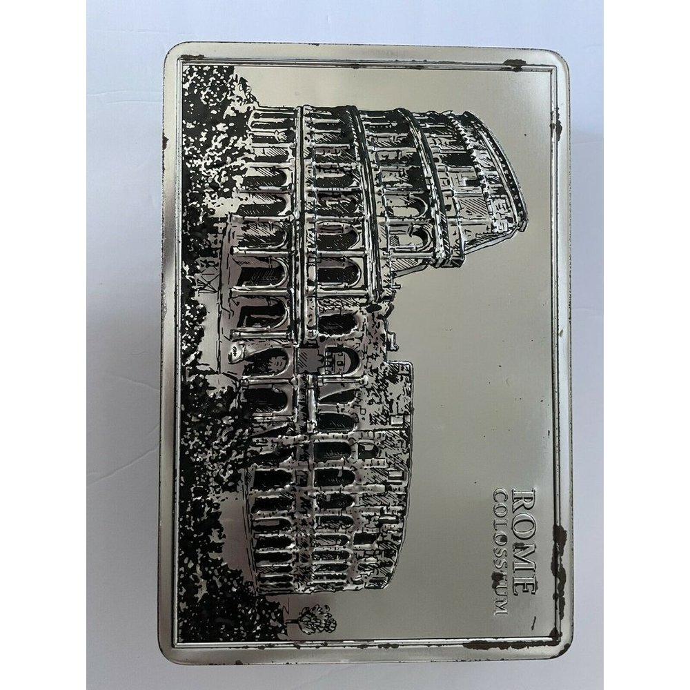 Roman Colosseum Silver Chocolate Tin